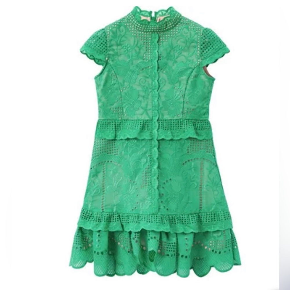 Marlo Kids Designer Green Lace Dress size 12